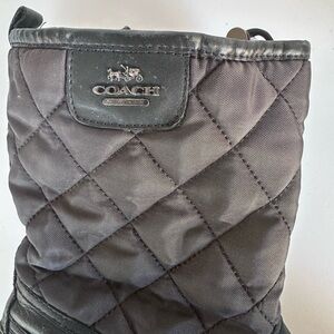 Coach Womens SAMARA Anline Black Quilted All Weather Winter SnowBoots Shoe 8B